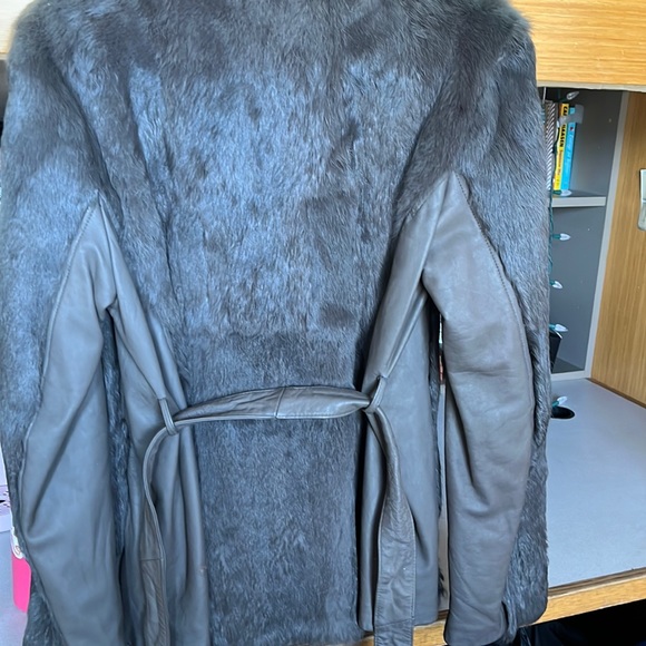 Gray Rabbit Fur Coat NWT - Picture 2 of 2